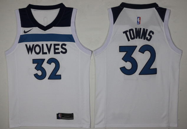 Men Minnesota Timberwolves #32 Towns White New Nike Season NBA Jerseys->minnesota timberwolves->NBA Jersey